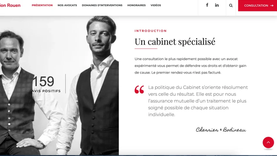 Site CB Avocat Indemnisation — réalisation Dopamine 360
