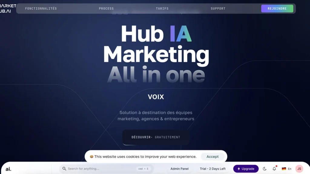 Site Market-hub.ai — réalisation Dopamine 360