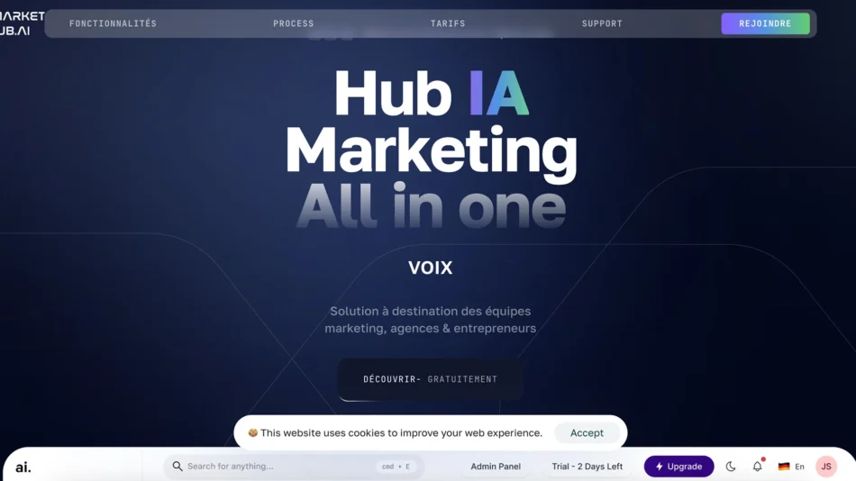 Site Market-hub.ai — réalisation Dopamine 360