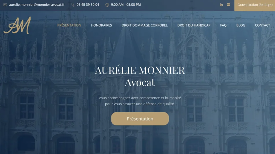 Site Maître Aurélie Monnier — réalisation Dopamine 360