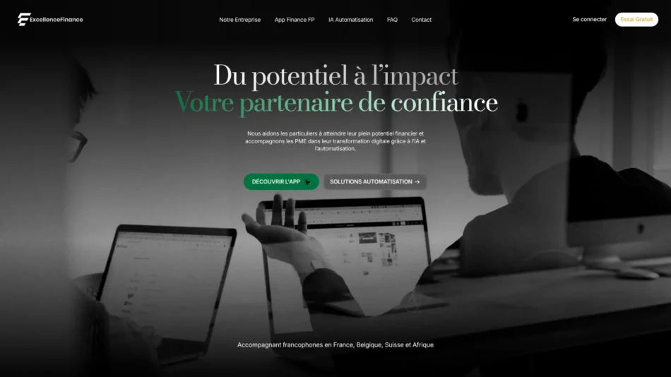 Site Excellence Finance, application Finance FP et automatisation IA — réalisation Dopamine 360